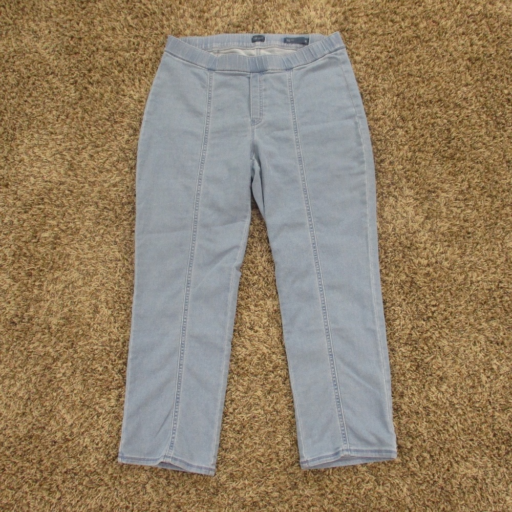 J. Jill Jeans Women's Medium Light Wash Slim Leg Ankle Pull On‎ Stretch Denim